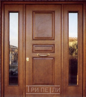 Входная дверь Входная группа из массива с 2 вставками со стеклом