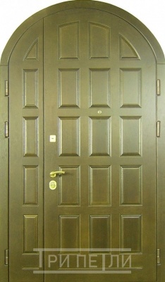Входная дверь Арочная из МДФ с боковой вставкой