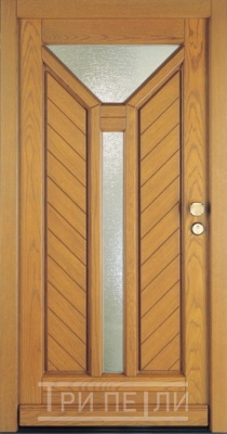 Входная дверь Массив филенчатый со стеклом